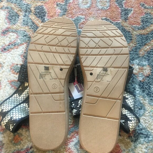 MUK LUKS Womens About Me Strappy Sandals Snake Print Raffia Ankle Strap 9 NWT - Picture 10 of 11